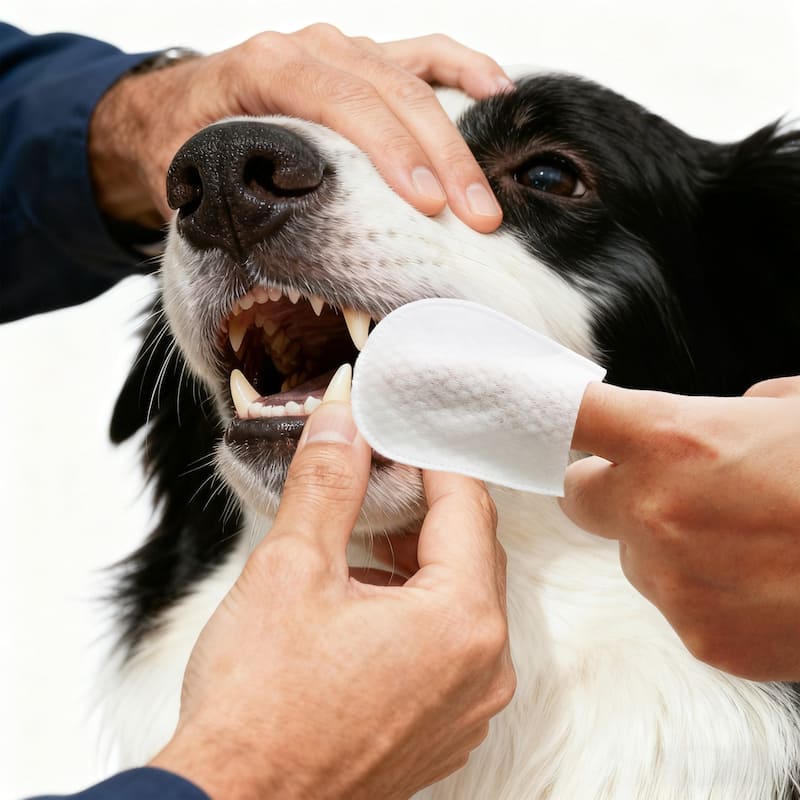 Dog Dental Finger Hypoallergenic Wipes with Extracts of Aloe Vera Leaf, Coconut Oil, Honey (60 Count) - 1-Pack - 60 Count