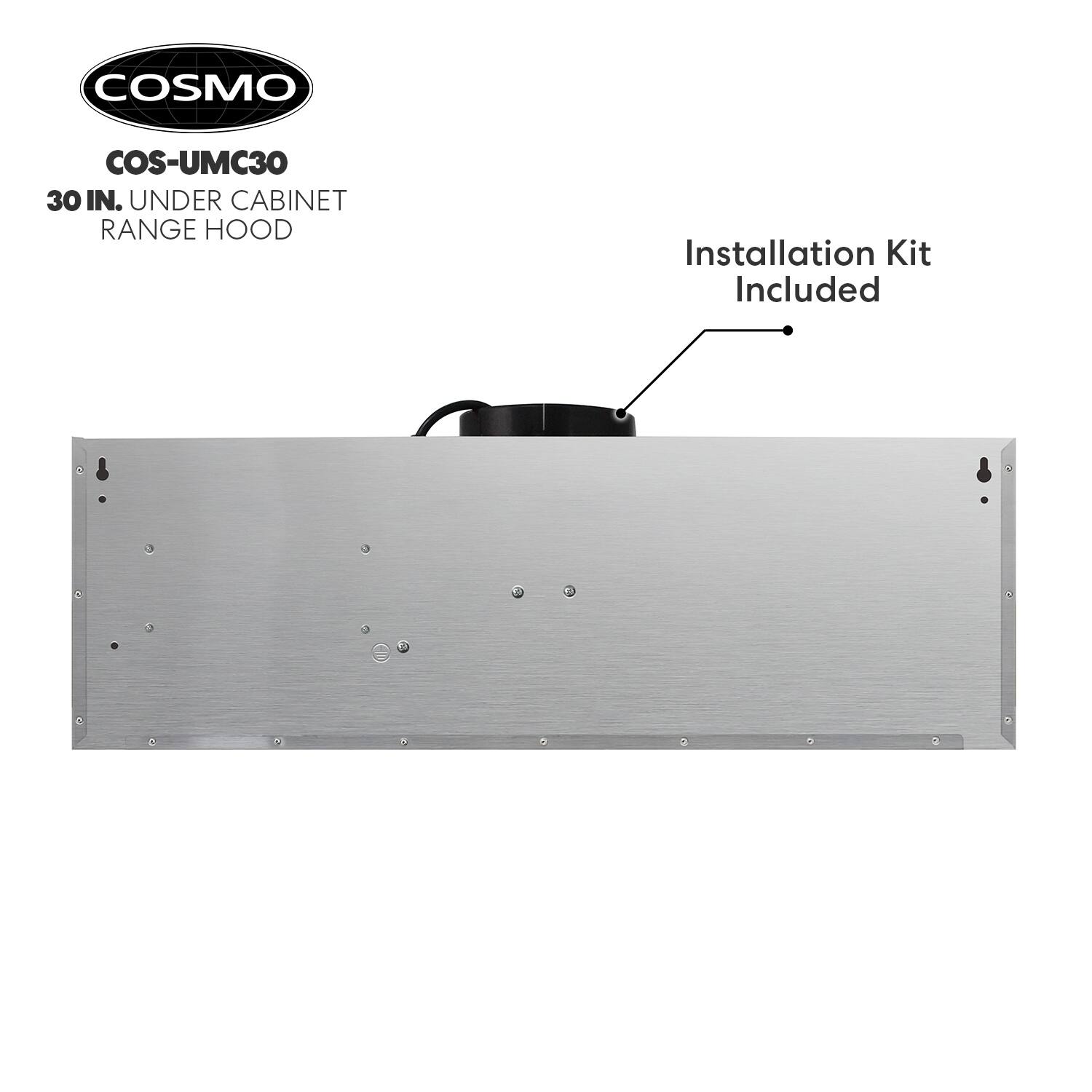 Cosmo 30 in. Ducted Under Range Hood with 380 CFM, 3 Fan Speeds