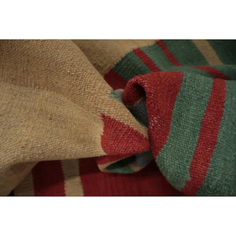 Hand Woven Oriental 100% Wool Carpet Southwestern Modern Multi-Colored Kilim Area Rug - 12' 0'' X 8' 9''
