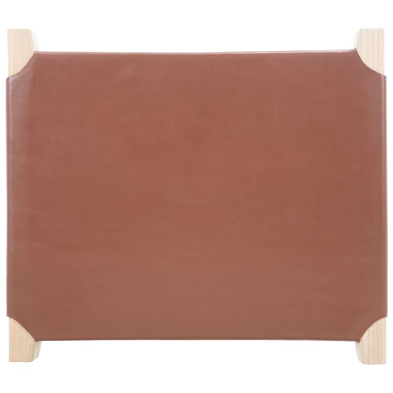 SAFAVIEH Neelofar 27-inch Leather Rectangle Counter Stool - 18.5" x 19" x 26.8" - 19Wx19Dx27H