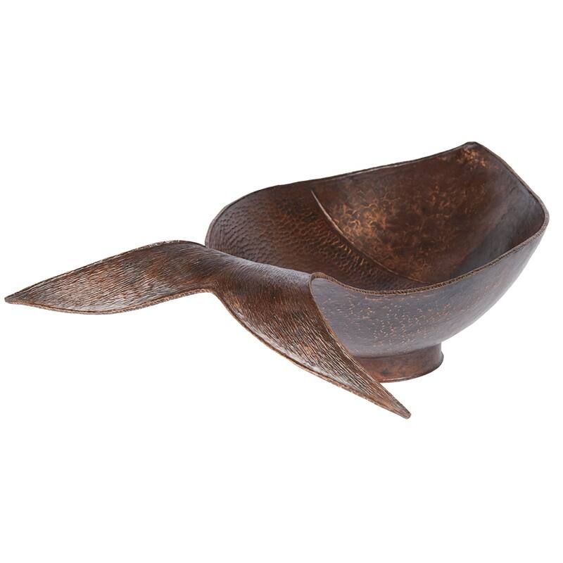 Fish Vessel Hammered Copper Sink, Matching Drain and Accessories