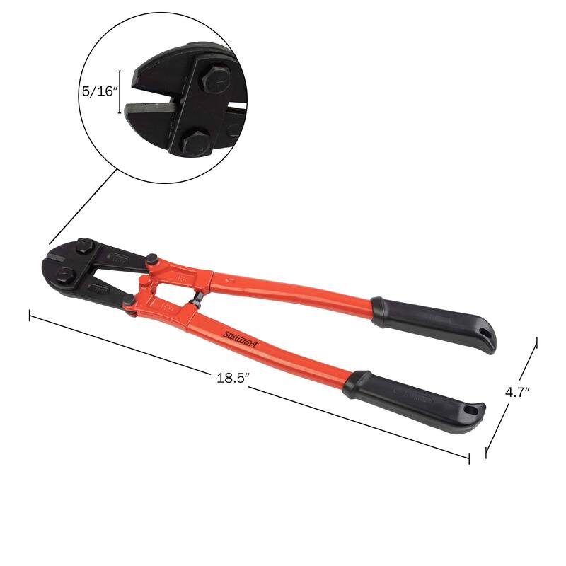 Bolt Cutter - Drop Forged Hardened Alloy Steel Cutter with Ergonomic Grips - Cuts Chains, Wires, Bolts, Locks by Stalwart