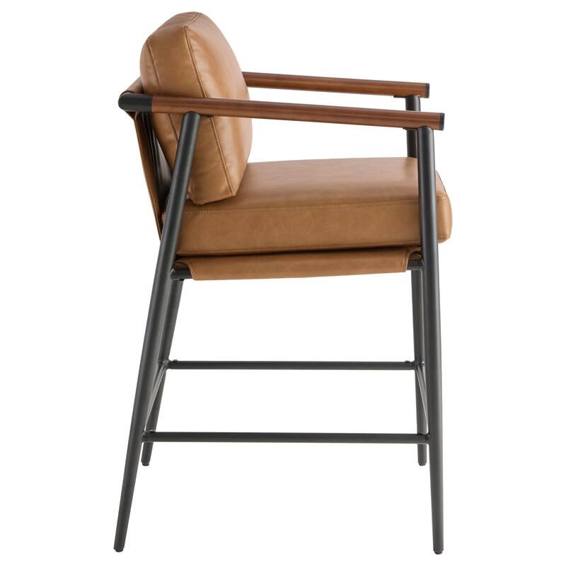 Chris Modern Counter Stools Set with Metal & Wood - Set of 2