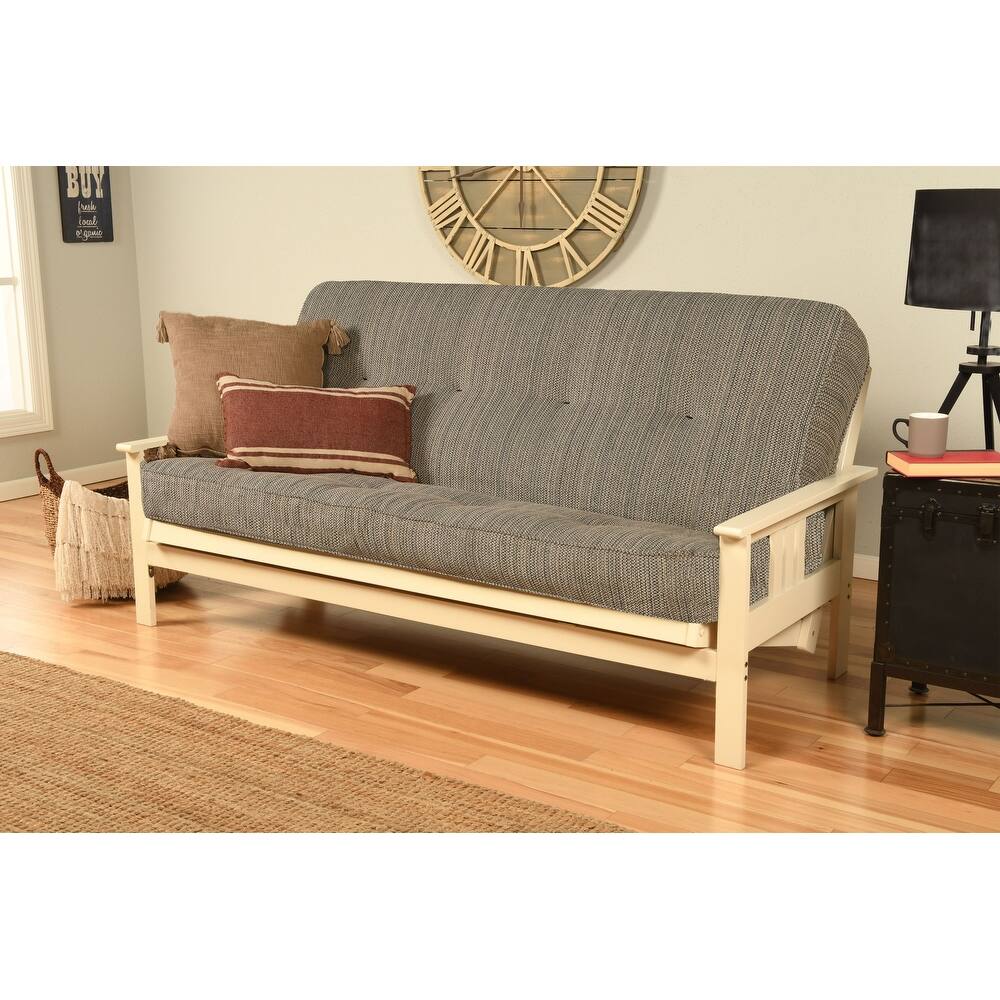 Porch & Den Kern Antique Wood Futon Set with Innerspring Mattress