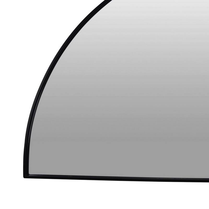 Lima Decorative Wall Mirror, Round Semicircular 30 x 60, Black Frame