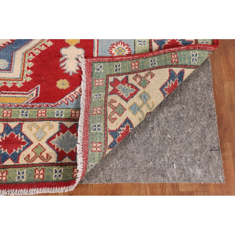 Kazak Area Rug Hand-Knotted Traditional Wool Carpet - 5'2" x 6'4"