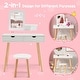 preview thumbnail 6 of 8, Costway Kid Vanity Table Chair Set with Mirror Large Storage Drawers - See Details