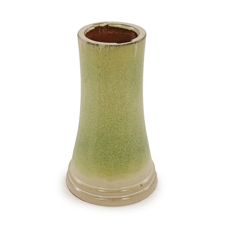 Handmade Green Gradient Glaze Ceramic Bird Bath, 16.93 inch Diameter 18.11 inch Height, Lightweight & Weather-Resistant