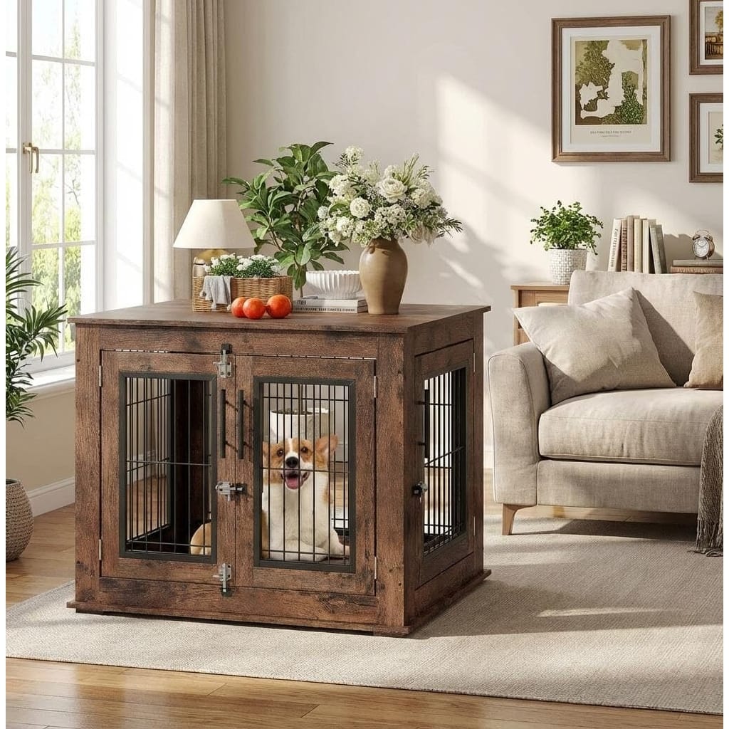 Chew-Resistant Medium Dog Crate Furniture, Dog Cage for Indoor Use*