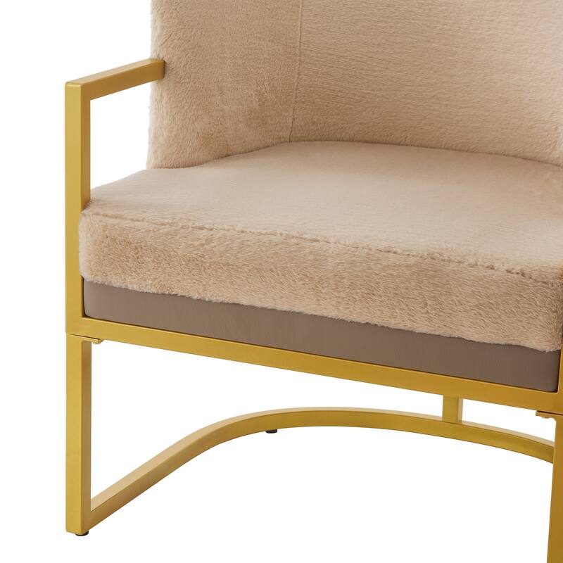 Christopher Knight Home - Modern Upholstered Accent Chair with Gold Metal Frame