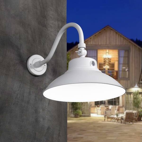 Shop 2 Pack Led Gooseneck Barn Light Photocell Included White