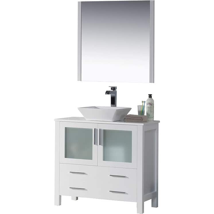 Blossom Sydney 36" Bathroom Vanity with Ceramic Vessel Sink and Mirror