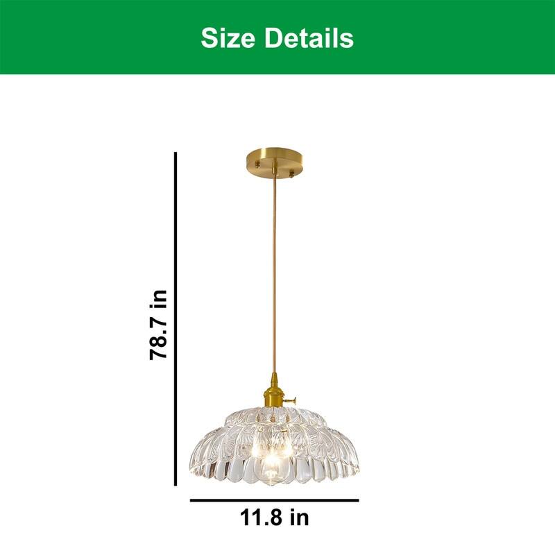 11.8” Hanging lights gold light fixture glass lamp vintage