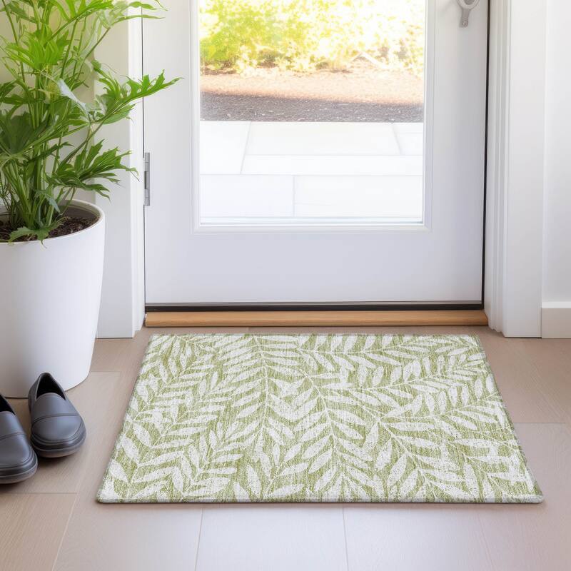 Premium Washable Super Soft Floral Jungle Mayfield Rug - Aloe - 1'8" x 2'6"