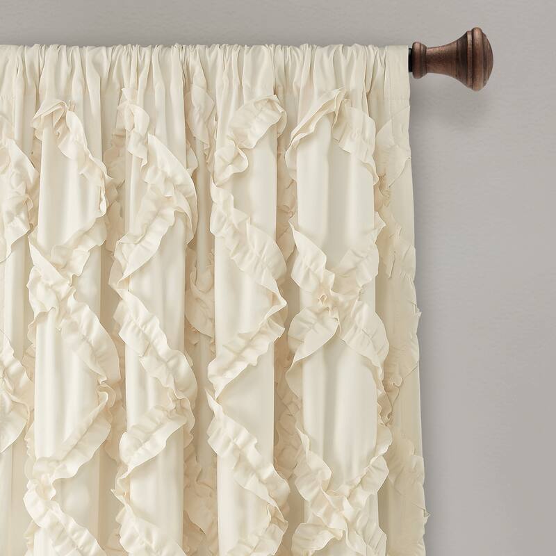 Lush Decor Ruffle Diamond Curtain Panel Pair