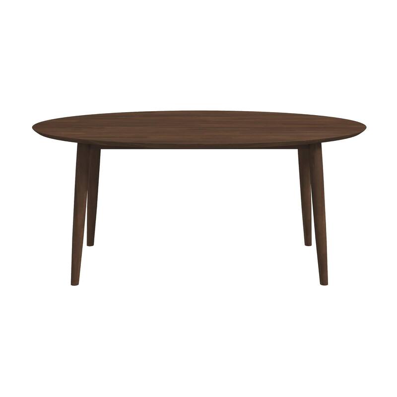 Ada Mid Century Modern Solid Wood Walnut Oval Dining Table for Dining Room or Kitchen 29.5"H x 35.4"D x 66.9"W Kitchen D