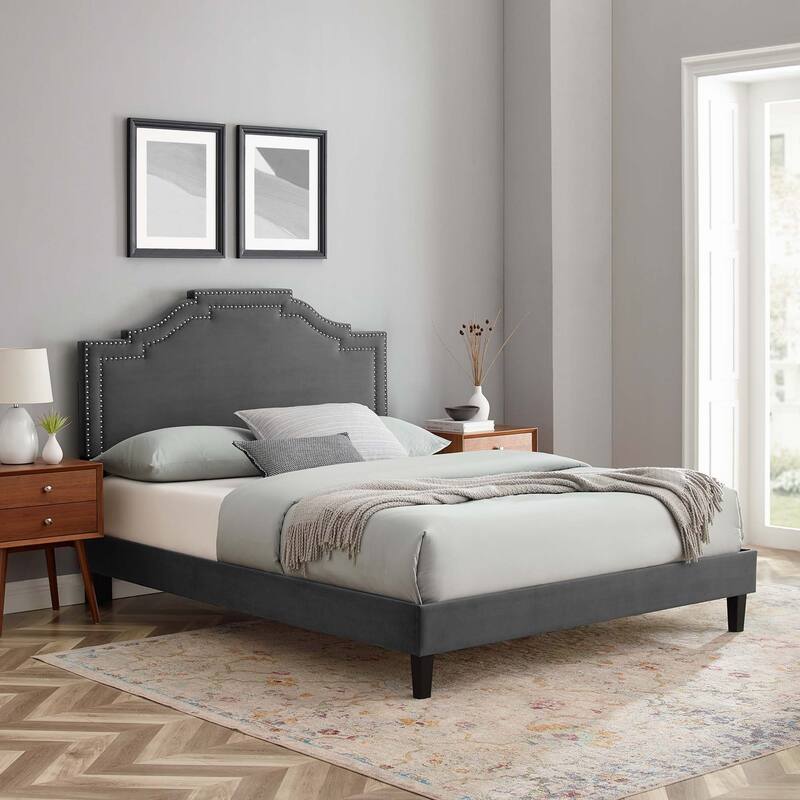 Adelaide Performance Velvet King Platform Bed