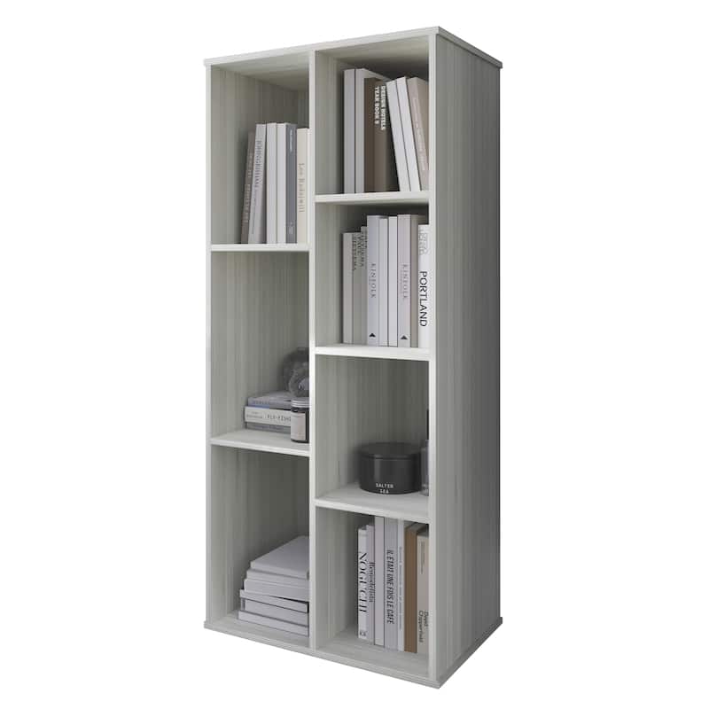 CraftPorch Simple Wooden Seven Cubby Shelves Bookcase