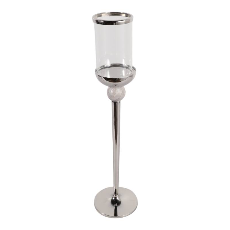 Metal Marble Floor Candle Holder Elegant Sculptural Hurricane