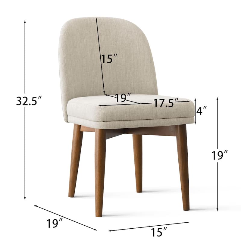 Linen Upholstered Parson Chair(Set of 2)