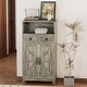 preview thumbnail 9 of 9, EROMMY Farmhouse Storage Cabinet with Doors and Adjustable Shelves, Small Freestanding Floor Cabinet , Narrow Organizer