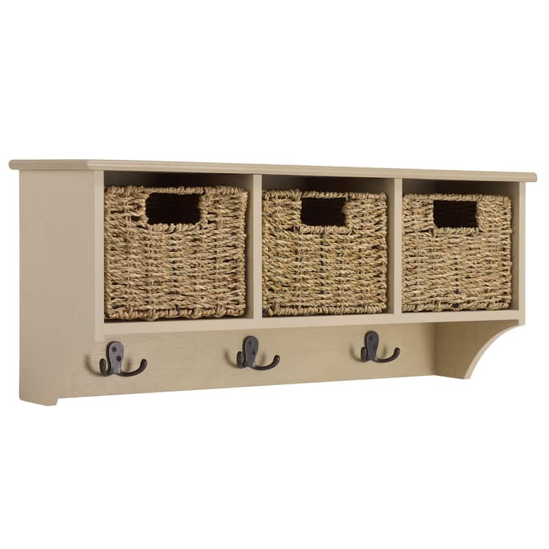 SAFAVIEH Jemina Black Hanging 3-Basket Wall Rack - 28" x 7.8" x 12" - 28"W x 8"D x 12"H