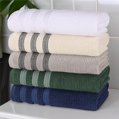 Superior Brea Zero Twist Cotton Ribbed Modern 3 Piece Bathroom Towel Set