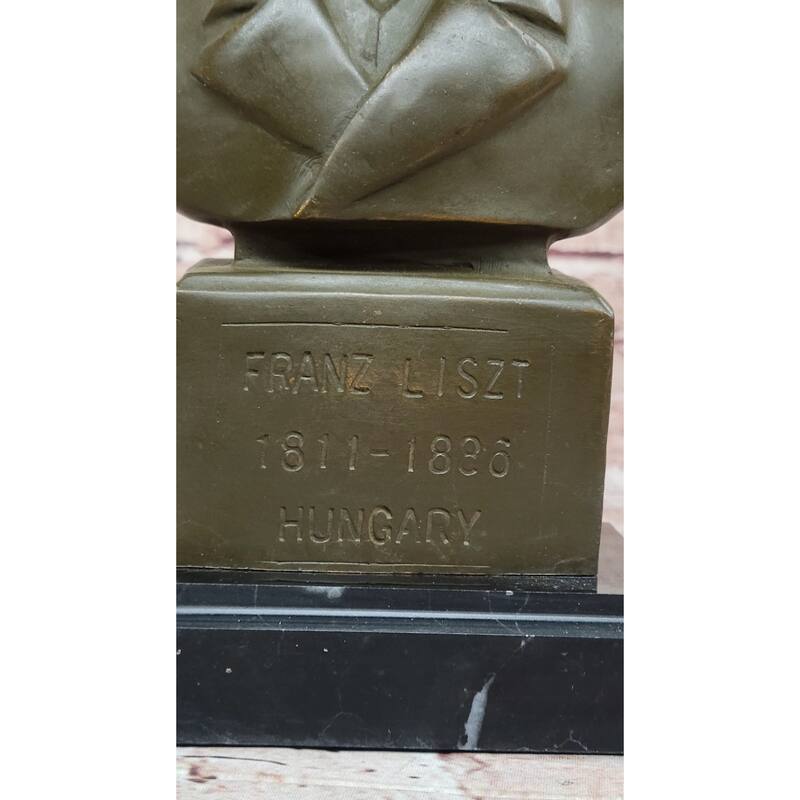 Franz Liszt Bronze Bust – Hungarian Composer Statue On Marble Base