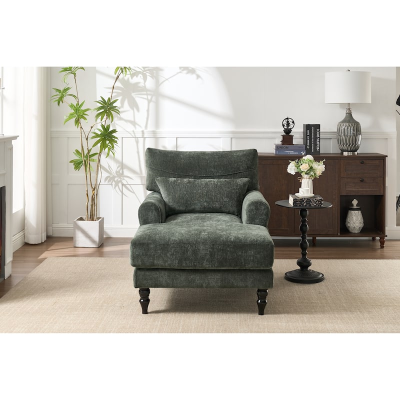 Modern Chaise Lounge Upholstered Indoor Green Leisure Sofa Recliner Office Chair Sleeper for Living Room