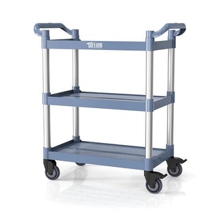 3 Tier Medium 390lbs Capacity Plastic Utility Cart With Wheels Grey 3-tier-medium-390lbs-capacity-plastic-utility-cart-with-wheels-grey