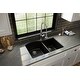 preview thumbnail 3 of 64, Karran Undermount Quartz 32 in. 60/40 Double Bowl Kitchen Sink Kit