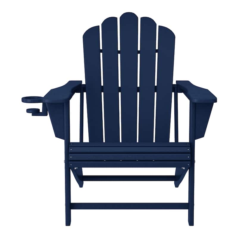 Aderson Outdoor Poly Adirondack Chair with Side Table and Ottoman 5-Piece Set