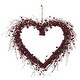 preview thumbnail 1 of 2, Natural 22" Valentines Faux Berry Heart Wreath