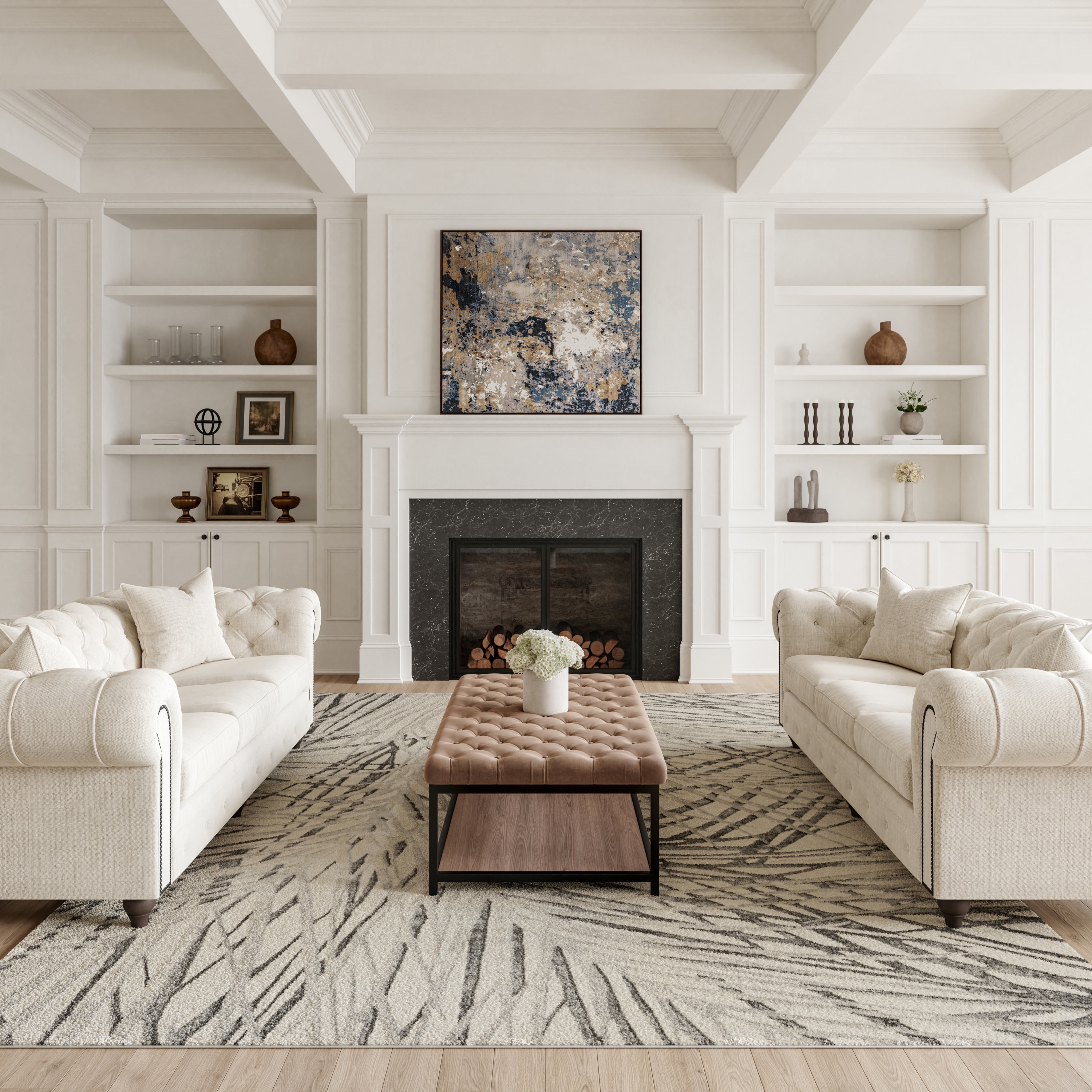 Nourison Rustic Textures Abstract Floral Area Rug