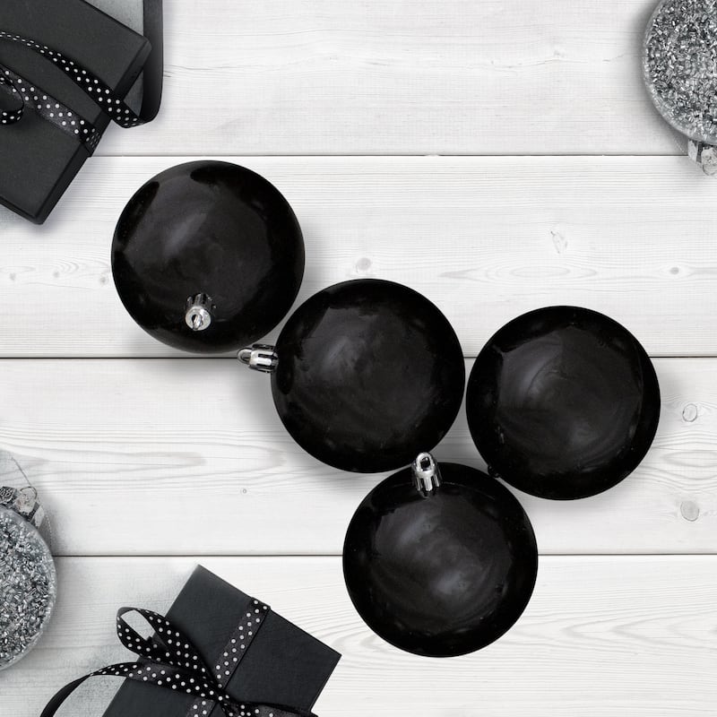 32ct Black Shatterproof Christmas Ball Ornaments 3.25" (80mm)