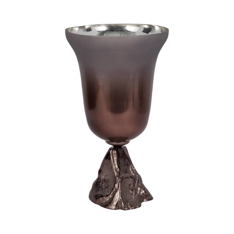 Sagebrook Home Glass Metallic Round 2Tone Chalice Vase