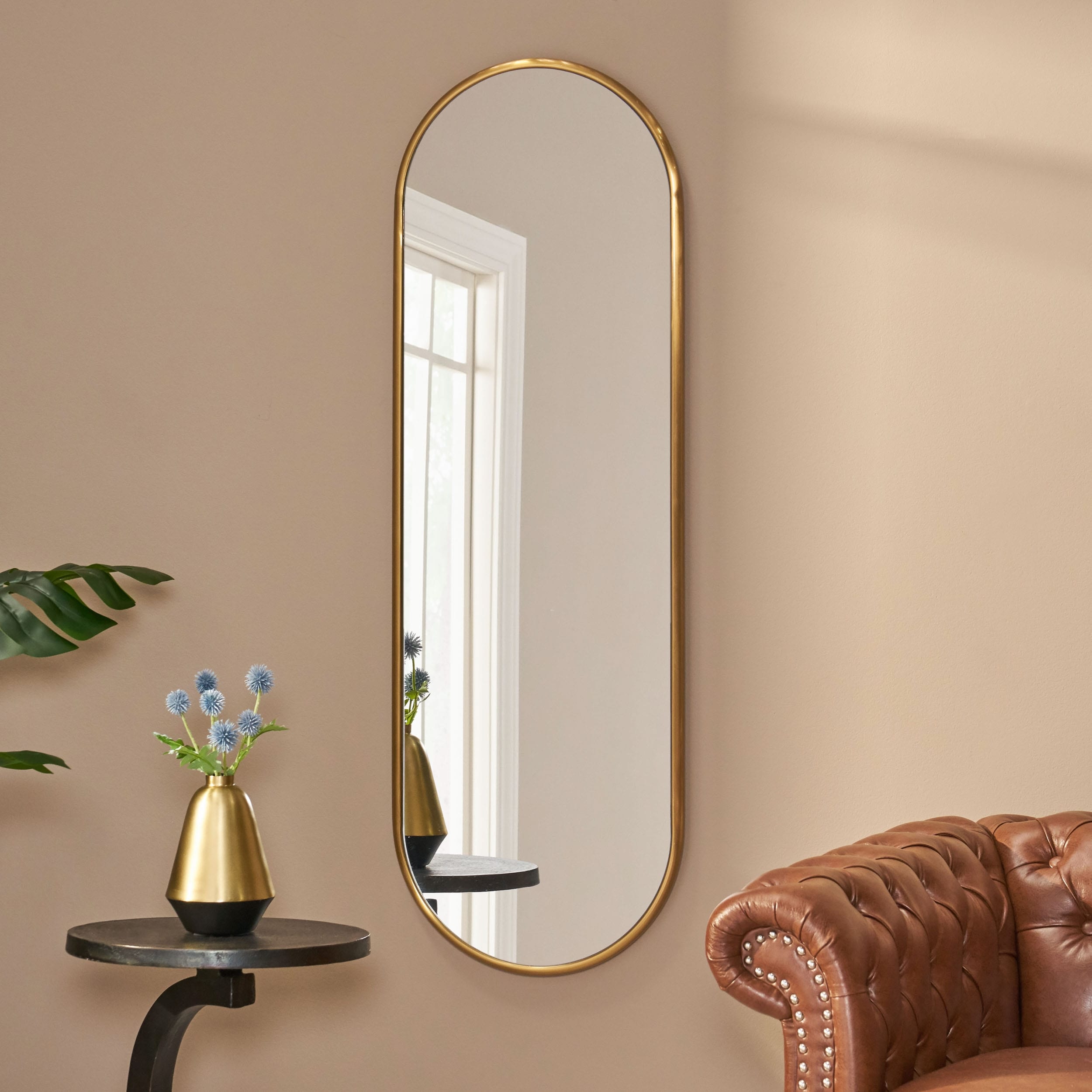 Oldham Contemporary Oval Wall Mirror by Christopher Knight Home 15.50