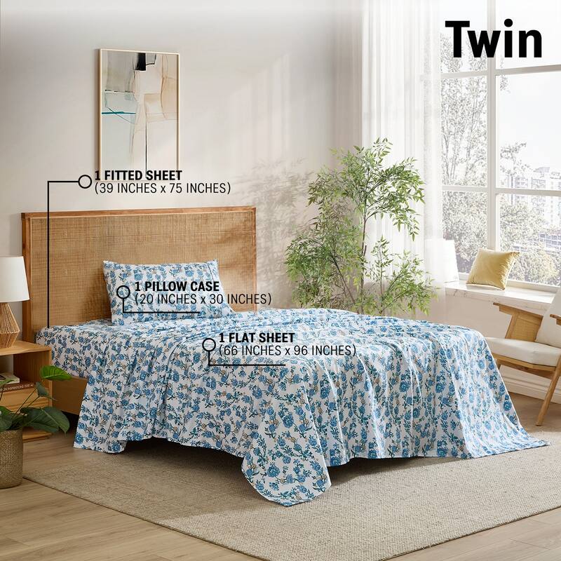 HLC.ME Floral Printed Ultra Soft Bed Sheets Set