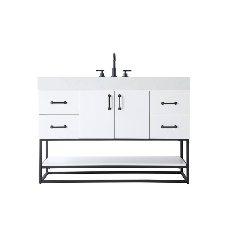 Elegant Lighting VF29248 Caroline 48" Free Standing Single Basin - White