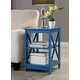 preview thumbnail 48 of 63, Copper Grove Cranesbill X-Base 3-Tier End Table with Shelves Blue