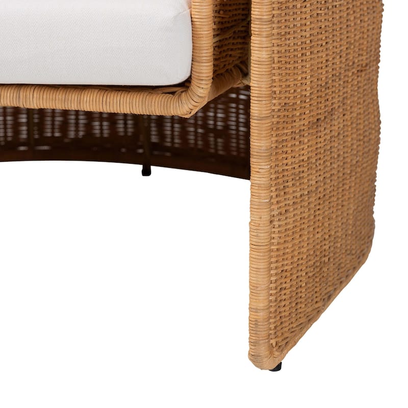 Carina Natural Rattan 3-Piece Living Room Set - Lounge Sofa and Armchairs with Handwoven U-Shaped Design for Modern Boho Spaces