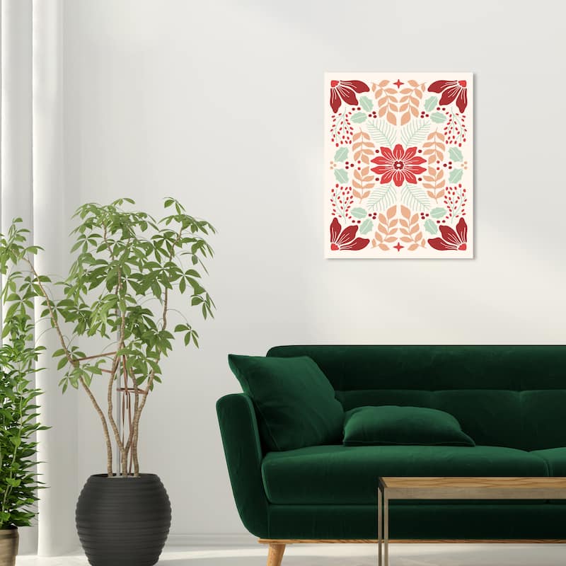 Wynwood Studio Canvas Floral and Botanical Floral Holidays Red Modern & Contemporary Wall Art Canvas Print - 20 x 24
