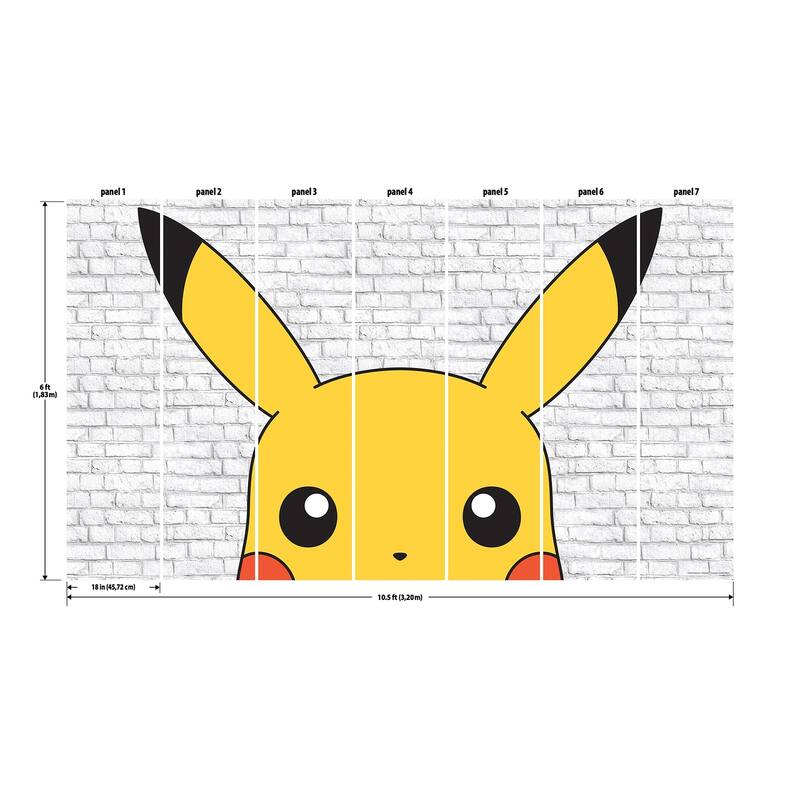 RoomMates Pokémon Pikachu Yellow Peel and Stick Mural