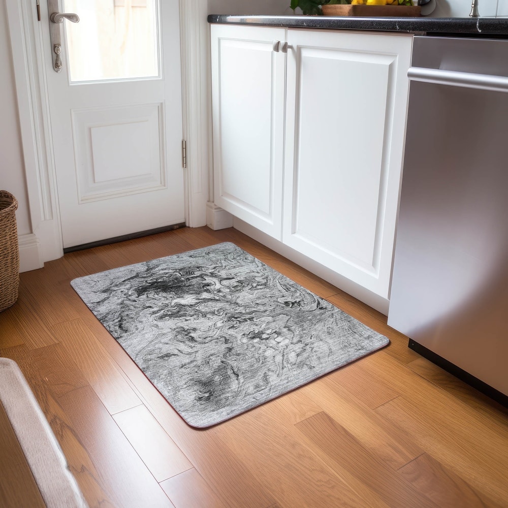 Machine Washable Indoor/ Outdoor Chantille Abstract Contempoary Rug