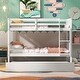preview thumbnail 3 of 22, Twin over Twin Bunk Beds with Trundle and Ladder, Convertible into 2 Beds