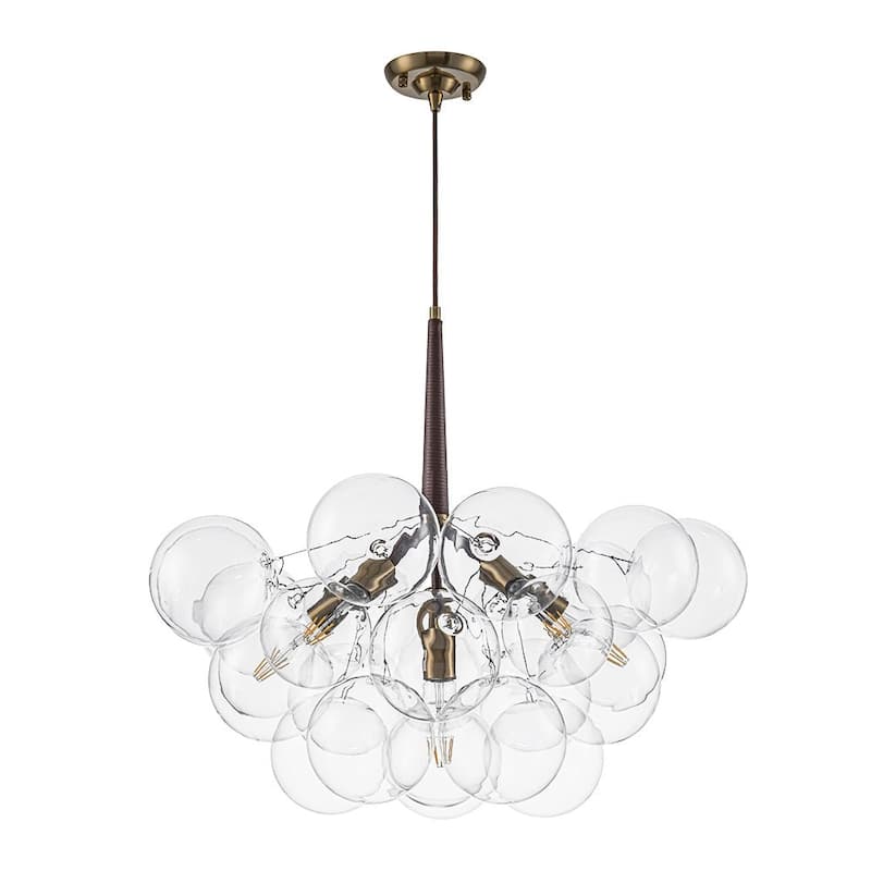 Contemporary Clear Glass Globe Bubble Chandelier