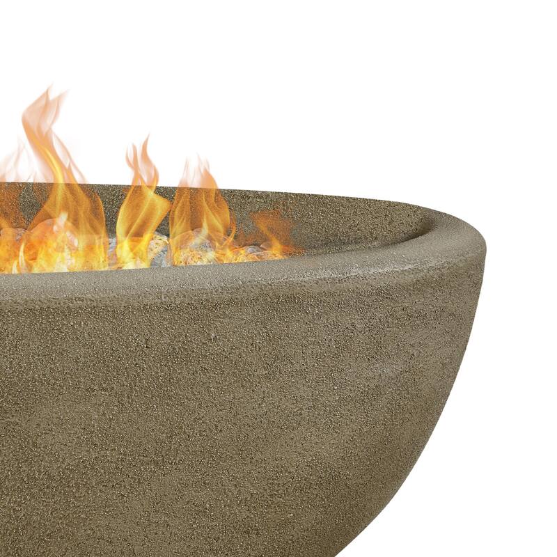Riverside 48" Oval Propane Fire Bowl in Glacier Gray by Real Flame