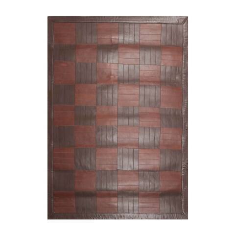 Hand Made Designer Brown Kilim Flatweave Wool Oriental Area Rug (4x6) - 4' 4'' x 6' 3''