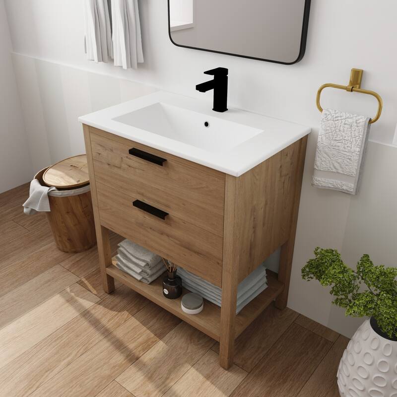 30" Bathroom Vanity with Resin Sink