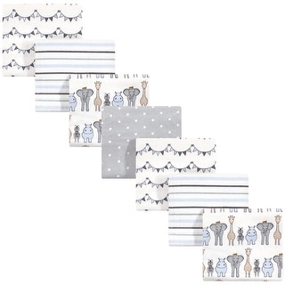 Hudson Baby Infant Boy Cotton Flannel Receiving Blankets Bundle, Royal Safari, One Size - Royal Safari - One Size